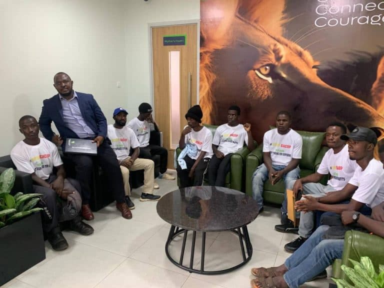 Young organizers in a strategy session